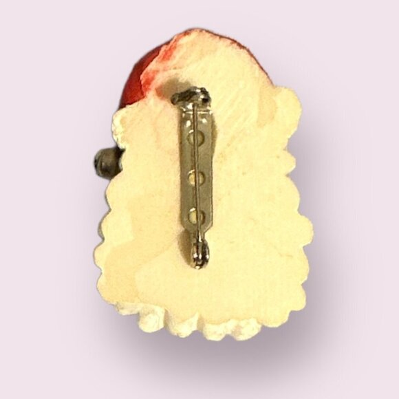 💙 Vintage Resin Santa Claus Pin 2" Christmas Holidays Accessory Xmas Retro - Picture 2 of 8